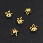 GM-026 300個 花座No.6 ビーズキャップ 7×7mm アクセサリーパーツ ゴールド 3×【100ヶ】