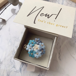 つぶつぶお花の刺繍ブローチ クリップ式
