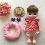 夏のセットアップ　花柄トップス✴︎白パンツ　メルちゃん　ソランちゃん　レミンちゃん　メルちゃん服　ソランちゃん服　服