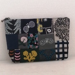 <<現品>>ミナペルホネン*パッチ*skyful*skip*ポーチsize中