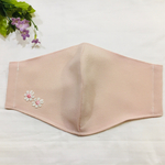 夏仕様　両面シルクお花の刺繍付きマスク　再販③