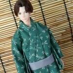 🔹「蜻蛉の浴衣…若竹」28cm男子ドール着物