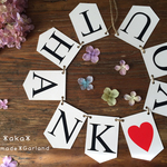＊ウェディング　シンプルガーランド（白地×黒文字）　THANK♡YOU＊　前撮り　ウエディングアイテム