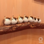 羊毛フェルト がま口 スズメ 1点
