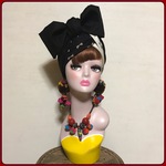 リボン柄　リボン模様　ヘアターバン ヘアバンド　ターバン
