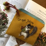 🐿felt de patchworkリスのポーチ🐿