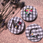 再販💐イニシャルとお花の刺繍💐ヘアゴム