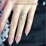 受注制作silver950 4連ピンキーリング ring