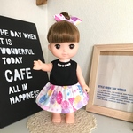 キャンディリボンのネックレス風ワンピース&ヘアゴムセット ＊メルちゃん ソランちゃんの服＊