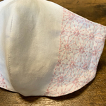 立体マスク 大きめ 【刺し子 ピンク】女性用 手作りマスク 刺繍入り 麻の葉 接触冷感 アイスコットン