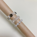 【新作】ビーズリング3点セット モノクロ