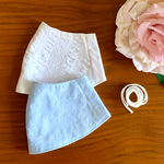 ⭐︎送料無料⭐︎ UVカット加工★大人用★New✨夏のレース地お散歩マスク＊水色＊ショートタイプ《接触冷感生地使用》