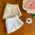 ⭐︎送料無料⭐︎ UVカット加工★大人用★New✨夏のリネンお散歩マスク＊ベージュ＊ショートタイプ《接触冷感生地使用》