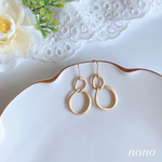 マットゴールドチェーンピアス(イヤリング)/サージカルステンレス nonoacs (約30×19mm)