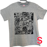 Tシャツ　ミックスグレー　にゃんこ大集合　Sサイズ