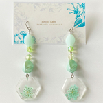 ✳︎ 夏のおでかけ レジン ミントグリーン 押し花 ピアス ✳︎
