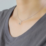 glass necklace/silver clear  