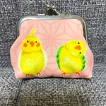 可愛いインコのがま口財布（ミニ）