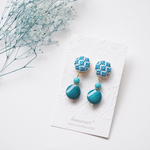 刺繍のイヤリングorピアス・パフューム《ターコイズブルー》