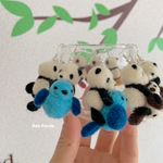 パンダと小鳥のピアス(ブルーバード)