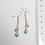 ラリマーの長めピアス＊