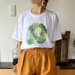 <SALE!!10%OFF>☆プレゼントおまけ付き☆セキセイインコのグリーンリースTシャツ🥬🥝🍏【Mサイズ】