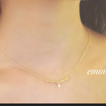 18Kcoating Metal Beads Zirconia Necklace