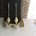 ご予約商品コザクラインコ×フラワーピアス