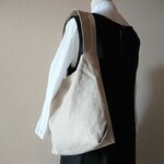 【試作品・特別価格】やわらかラミーリネン＊Ｓ＊ワンハンドルバッグ（ナチュラル）