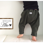 <再販>３年はけるサルエルパンツ★スモーキーgreen（85~100）
