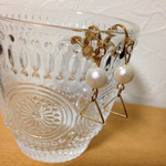 ゆらゆら揺れるイヤリング❤︎/ピアス/コクーンパール.三角
