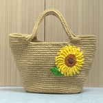 （受注製作）手編み向日葵麻紐バッグ