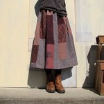 着物リメイク*ギャザースカート*ももグレー