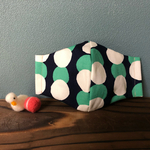 レトロなドット柄　大人用立体マスク(高学年〜女性向け) 親子コーデ　かわいい　水玉　夏