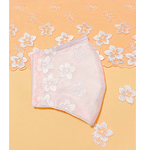 SALE  接触冷感生地　花刺繍のマスク　⑤ 夏用マスク　ワイヤー入り　布マスク　レースのマスク　マスク　大人のマスク　