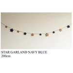 Navy×木目調 ☆ STAR GARLAND 200cm