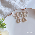 オーロラクリア蝶々ピアス(イヤリング)/サージカルステンレス nonoacs