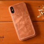 MAYAレザー  ◆iPhoneX/XS/XR 1枚革スマホカバー カードケース付