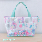 [Lサイズ]シャカシャカ ♡ ファスナー付きトート