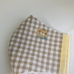 綿麻ワッシャー生地の刺繍マスク　大人女性用