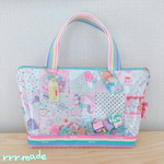 [Lサイズ]シャカシャカ ♡ ファスナー付きトート