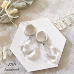 【EIMI】シルバープレート×クリアフープ＊ ピアス/イヤリング　