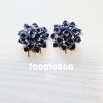 再販☆デニム感たっぷり お花のピアス
