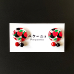 Red and black fruit pierce／earring 
