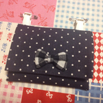 送料込み　ハンドメイド 移動ポケット シンプルドット　水玉　黒