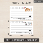 送料無料！宛名シール 40枚(4シート) ホーランドロップイヤー ウサギ