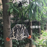 ダマスク柄ぽんぽんの巾着ショルダー     チャコール✖️テラコッタ