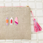 サーフボード刺繍ポーチ