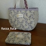 ラウンディッシュトートバッグS & マルチポーチ 刺繍