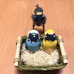インコちゃん用♡マスク（ネイビードット）